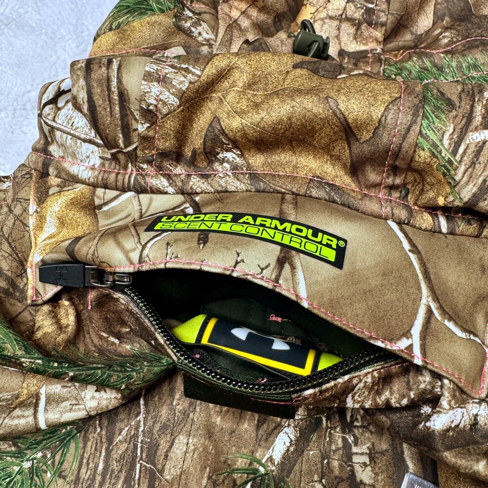 UNDER ARMOUR Half Zip Pullover Scent Control Camo Hunting Jacket Hoodie Medium - Picture 7 of 14